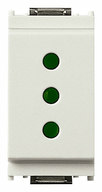 Presa 2P+T 10A 250V standard italiano tipo P11 bianco uso domestico e professionale