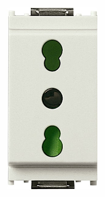 Presa 2P+T 16A P17/11 bianco standard italiano 250V uso domestico e industriale