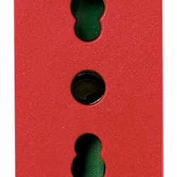 Presa 2P+T 16A 250V P17/11 rosso per linee dedicate standard italiano