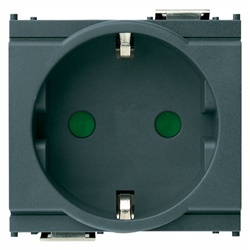 Presa SICURY 2P+T 16A 250V standard tedesco grigio 2 moduli