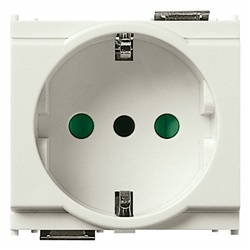 Presa elettrica 2P+T 16A 250V tipo P30 bianco per uso domestico e industriale