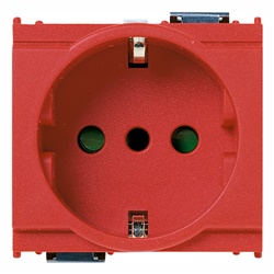 Presa 2P+T 16A P30 rosso standard italiano per linee dedicate 2 moduli