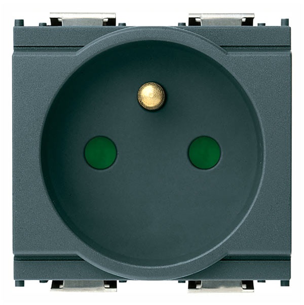 Presa SICURY 2P+T 16A francese grigio Idea 