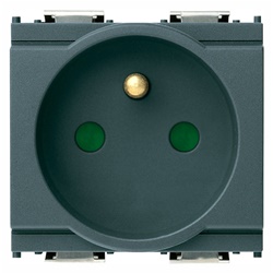 Presa SICURY 2P+T 16A 250V standard francese grigio 2 moduli