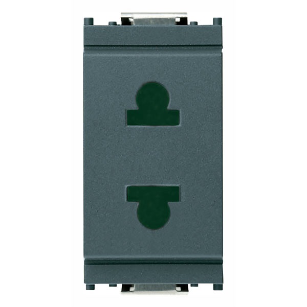 Presa SICURY 2P 15A USA+EU Ã¸4,8mm grigio Idea 