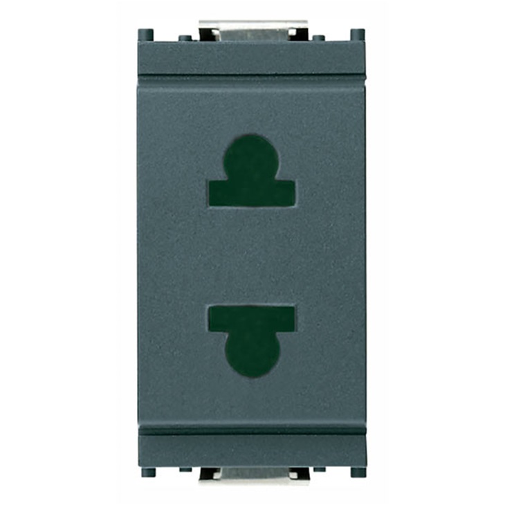 Presa SICURY 2P 15A USA+EU Ã¸4,8mm grigio Idea 