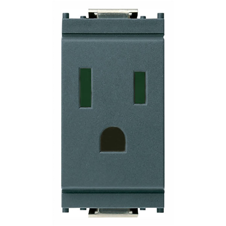 Presa SICURY 2P+T 15A USA+SASO grigio Idea 