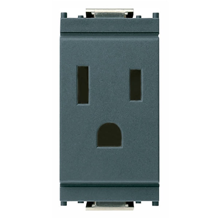 Presa 2P+T 15A USA+SASO grigio Idea 
