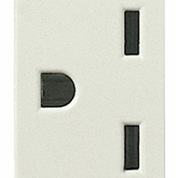 Presa 2P+T 15A 250V standard americano colore bianco per impianti elettrici residenziali e commerciali