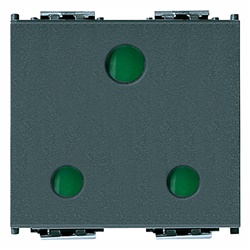 Presa SICURY 2P+T 16A 250V standard inglese grigia 2 moduli