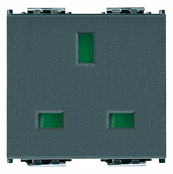 Presa SICURY 2P+T 13A inglese grigio Idea 