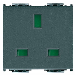 Presa SICURY 2P+T 13A 250V standard inglese grigio 2 moduli per uso domestico e industriale