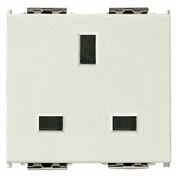Presa SICURY 2P+T 13A 250V standard inglese bianco 2 moduli