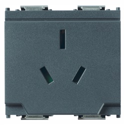 Presa SICURY 2P+T 10A 250V standard Australia grigio 2 moduli