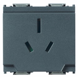 Presa SICURY 2P+T 15A 250V standard Australia grigio 2 moduli