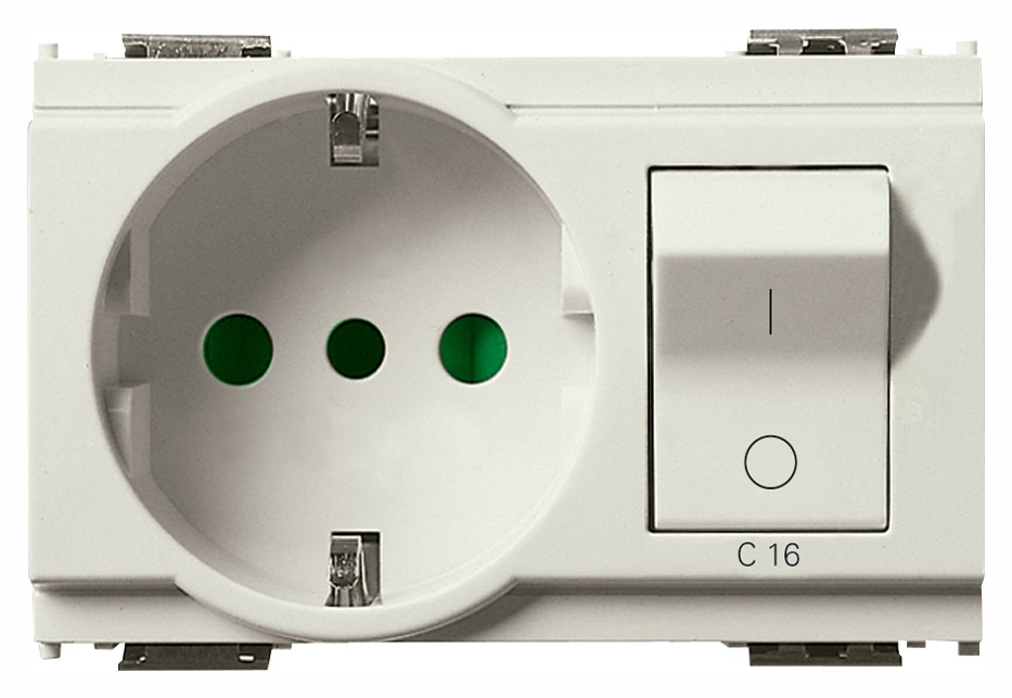 Presa 2P+T 16A P30 intb+MT C16 bianco Idea