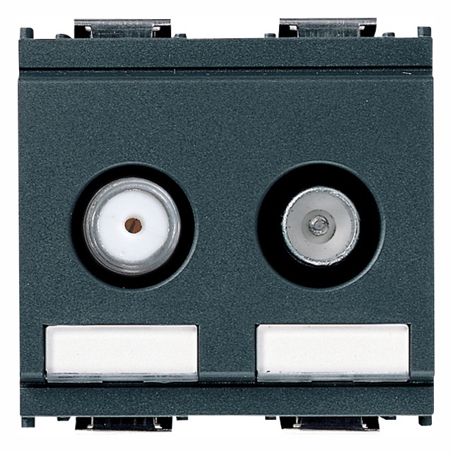 Presa TV-RD-SAT diretta 2 uscite grigio Idea 