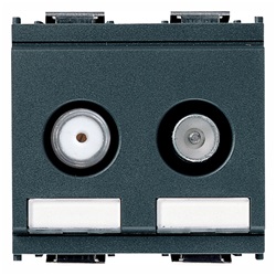 Presa TV-RD-SAT diretta 2 uscite grigio Idea 