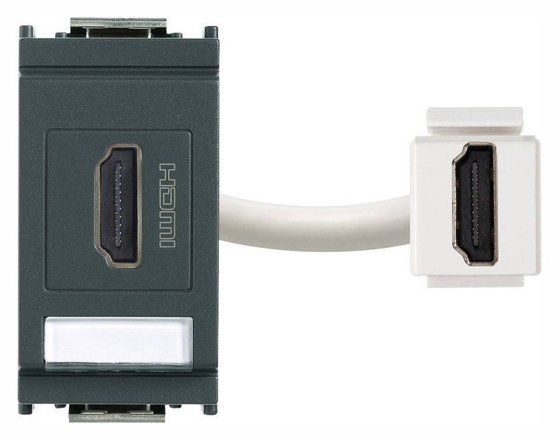Presa HDMI 2.1b grigio aggancio Keystone standard per connessioni video ad alta definizione