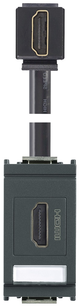 Presa HDMI con cavo a 90Â° grigio Idea 