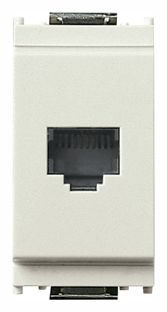 Presa RJ11 6/4 4 contatti morsetti a vite colore bianco per connessioni telefoniche