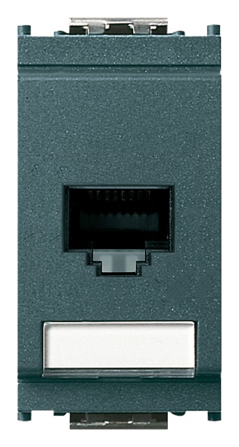 Presa RJ45 Netsafe Cat5e UTP 8 contatti morsetti incisione grigio rete dati