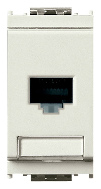 Presa RJ45 Netsafe Cat6 UTP 8 contatti morsetti incisione 110 bianco uso rete dati