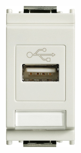 Presa USB standard bianco morsetti a vite per installazioni elettriche
