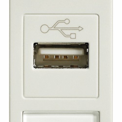 Presa USB standard bianco morsetti a vite per installazioni elettriche