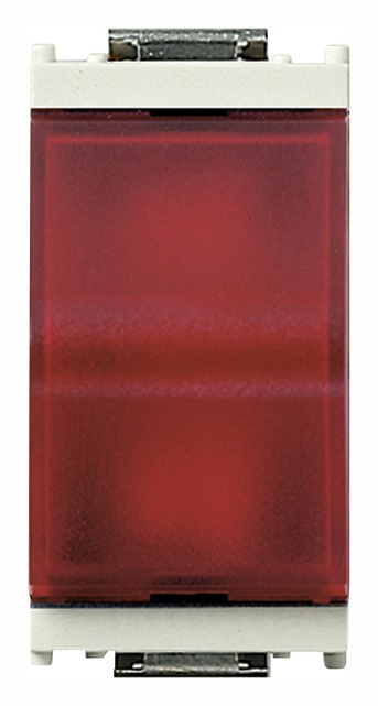 Spia prismatica diffusore rosso bianco per lampada siluro ø 6,3x28 mm o ø 7x31 mm senza lampada