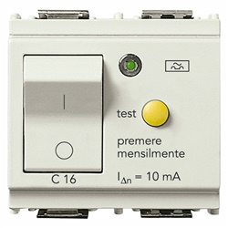 Interruttore magnetotermico differenziale 1P+N C16 10mA 2 moduli bianco uso civile