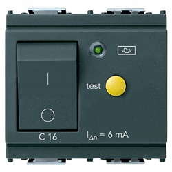 Interruttore magnetotermico differenziale 1P+N C16 6mA 2 moduli grigio per uso domestico e industriale