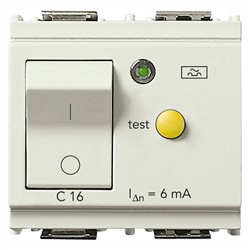 Interruttore magnetotermico differenziale 1P+N C16 6mA 2 moduli bianco uso civile