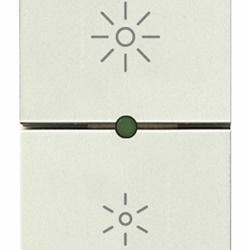 Dimmer universale 230V bianco per lampade incandescenza, LED, CFL, trasformatori elettronici, regolazione intensità luminosa con pulsanti integrati