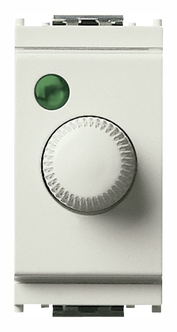 Dimmer 230V 100-500W per lampade incandescenza comando push bianco