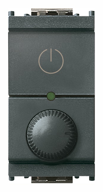 Dimmer universale 230V rotativo grigio per lampade incandescenza, LED, CFL, trasformatori elettronici controllo luminosità integrato