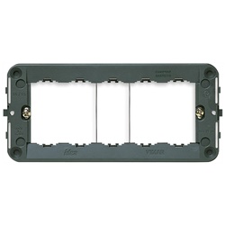 Supporto 5 moduli con viti per scatole elettriche grigio tecnico