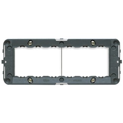 Supporto 6 moduli con viti per scatole 6/7 moduli grigio installazione elettrica