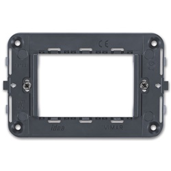 Supporto 3 moduli Arké Idea con viti grigio per scatole elettriche