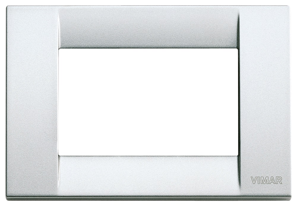 Placca Classica 3 moduli argento metallizzato Idea 
