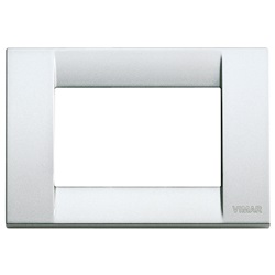 Placca Classica 3 moduli argento metallizzato Idea 