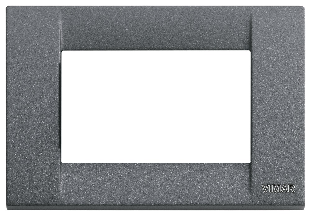 Placca Classica 3 Moduli Metallo Pressofuso Ardesia per Installazioni Elettriche