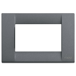 Placca Classica 3 Moduli Metallo Pressofuso Ardesia per Installazioni Elettriche