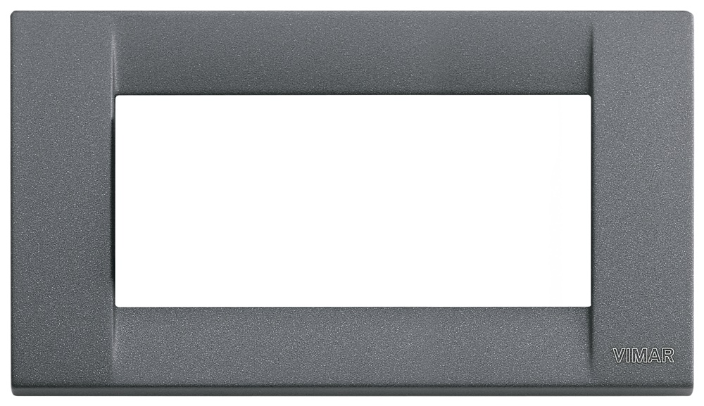 Placca Classica 4 Moduli Metallo Pressofuso Ardesia Design Resistente