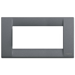 Placca Classica 4 Moduli Metallo Pressofuso Ardesia Design Resistente