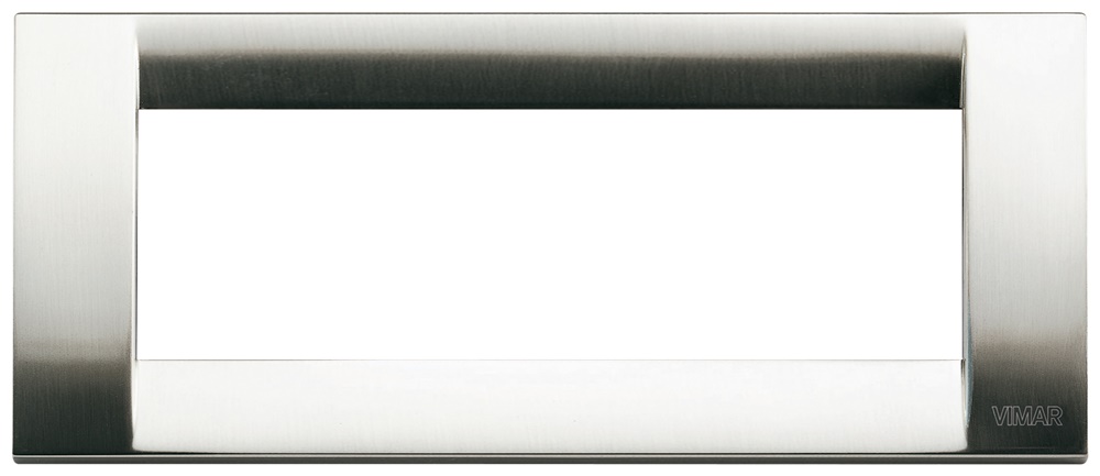 Placca classica 6 moduli metallo nichel spazzolato per installazioni elettriche