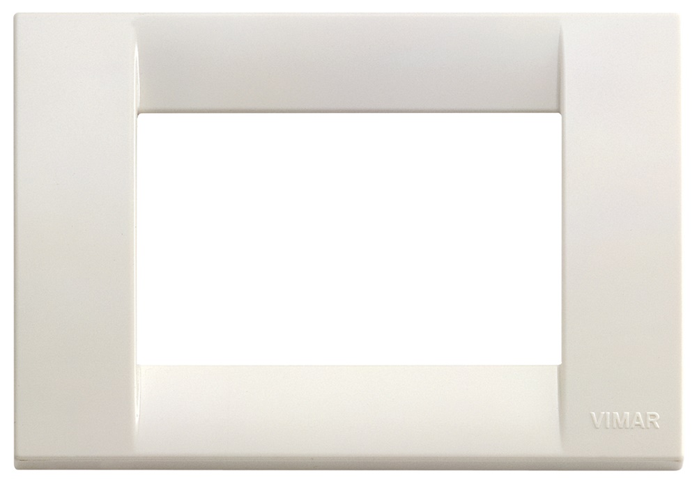 Placca classica 3 moduli tecnopolimero bianco per installazioni elettriche