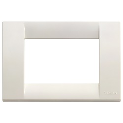 Placca classica 3 moduli tecnopolimero bianco per installazioni elettriche