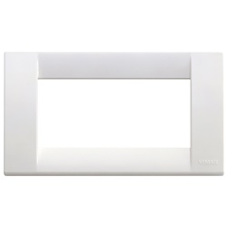 Placca Classica 4 moduli tecnopolimero bianco brillante per installazioni elettriche
