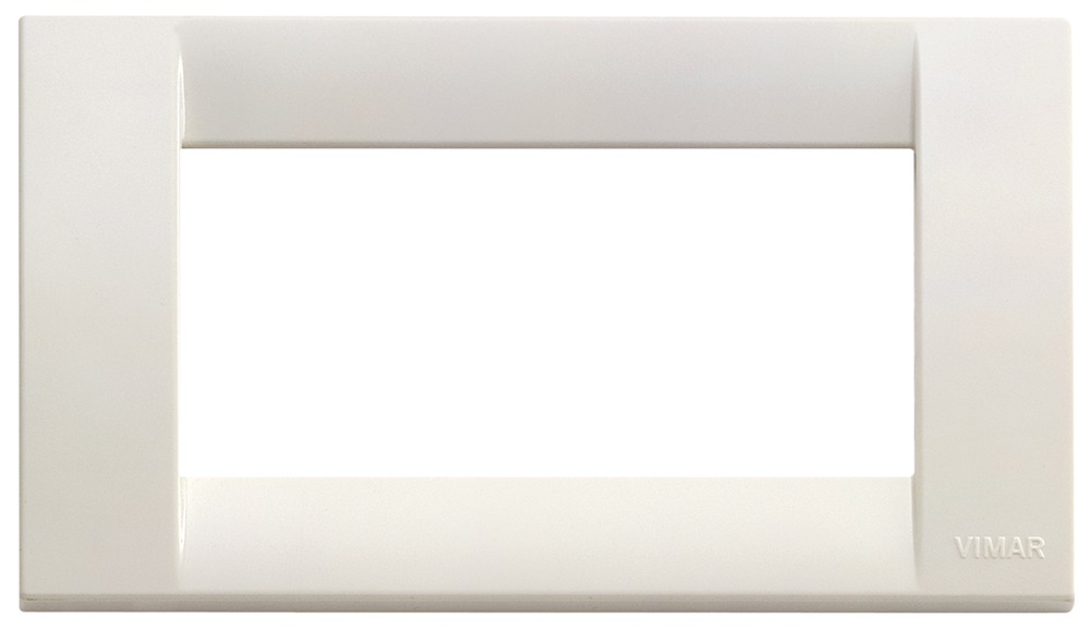 Placca Classica 4 moduli tecnopolimero bianco per impianti elettrici casa ufficio